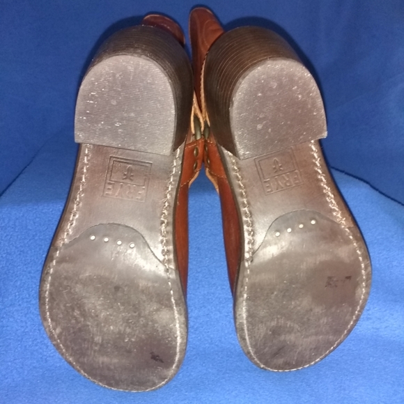 Frye Carmen Leather Harness Short Boots Whiskey 8.5 9 - Picture 12 of 12